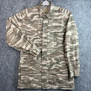 Cabela's Tan and Cream Camouflage Button Down Shirt